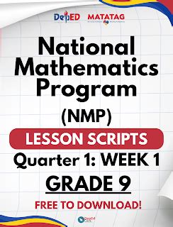 grade 9 elibro quarter 1|Grade 9 National Mathematics Program (NMP) Lesson Scripts .